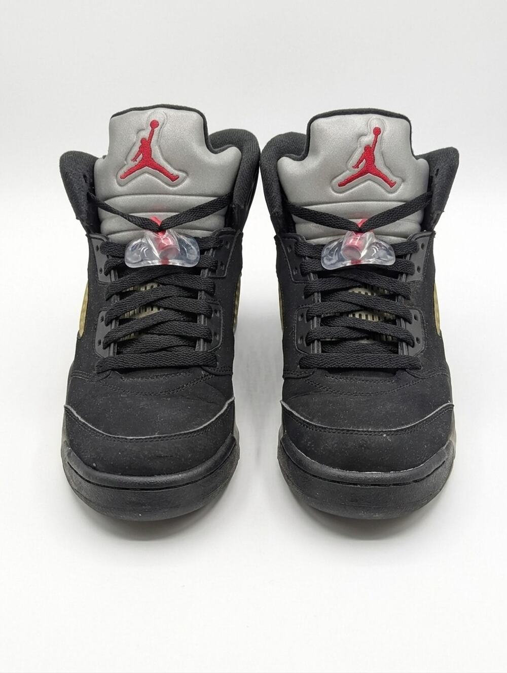 Nike Air Jordan 5 Retro Sneakers Kids Youth 7Y Black Silver Basketball Nubuck
